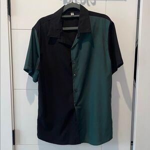 Two-Tone Black and Green Men's Shirt